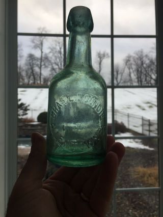 Vintage Allentown,  Pa Chas L.  Goundie Slug Plate Squat Blob Top Bottle