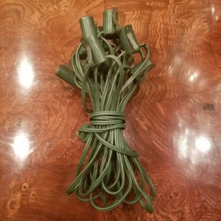 Vintage Hard To Find Ge 15 Clip - On C - 7 End To End Green Rubber Wire String Usa