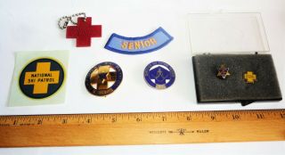 Vintage National Ski Patrol Badge,  Tester Badge,  Senior Tab,  Zipper Pull Pins,