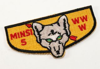 Vintage Minsi Lodge 5 Oa Order Arrow Www Boy Scouts Of America Flap Patch
