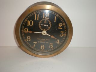 1941 Seth Thomas Mark I - Deck Clock 11057 U.  S.  Navy Brass