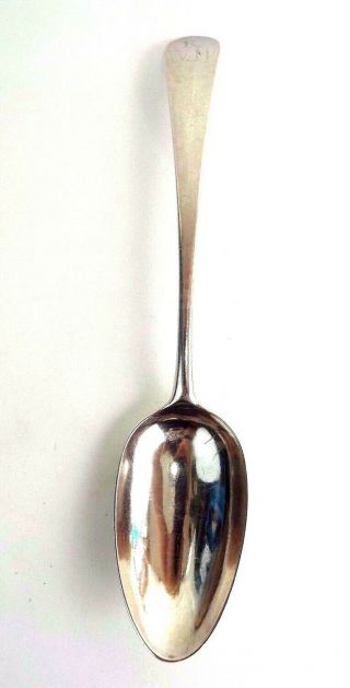Hester Bateman Serving Spoon Solid Sterling Silver Bottom Marked London 1780