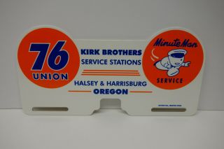 Union 76 Minute Man Large 5 " X 10 " License Plate Topper Colorful