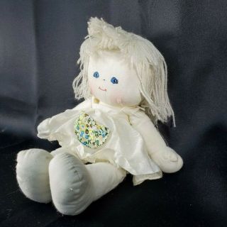 Vintage Gund Ivory Yarn Hair Plush Doll Figure 10 inch Dress 3