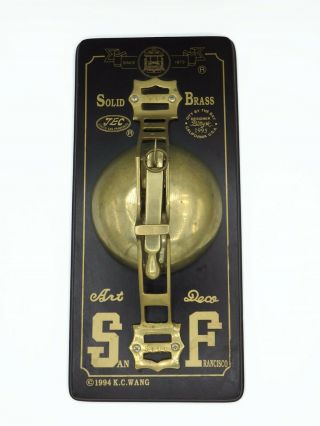 Vintage S.  F.  Co.  San Francisco Cable Car Solid Brass Bell On Signature Plaque