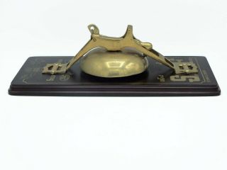 Vintage S.  F.  Co.  San Francisco Cable Car Solid Brass Bell on Signature Plaque 2