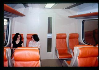 35mm Slide - Hong Kong Kowloon - Canton Railway Emu Interior (q)