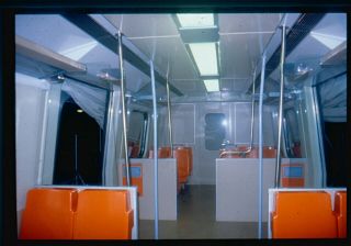35mm Slide - Hong Kong Kowloon - Canton Railway Emu Interior (k)