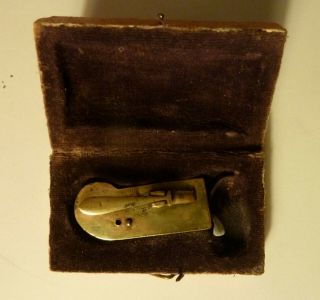 Antique Brass Victorian Blood Letting Fleam With Case,  Circa 1800s