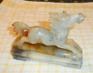 Vintage Marble Horse Running Figurine 3