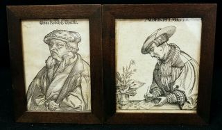 Antique 16th C.  Engravings Pictores Operis,  Heinricus Fullmaurer Herbalists