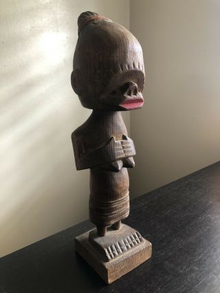 Vintage African Style Carved Wooden Tribal Art Bust Figure Decor Statue