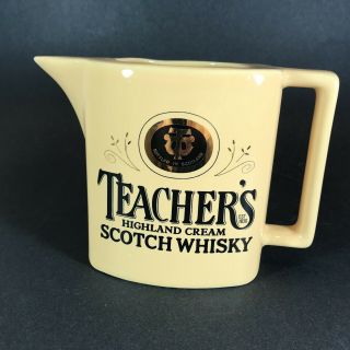 Vtg Teachers Highland Cream Scotch Whiskey Pitcher Jug Seton Pottery England 5 " H