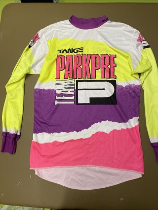 Vintage Team Parkpre Bmx Mountain Bike Size Large Racing Shirt Tange