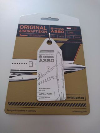 Aviationtag Airbus A380 9v - Skb /msn005 Limited Edition Singapore Airlines (rare)