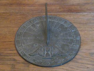 Vintage Brass Sundial I Count None But Sunny Hours