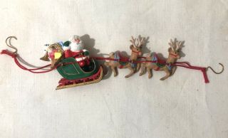 Hallmark Santa And His Reindeer Christmas Ornament 1986 Vintage 5 "