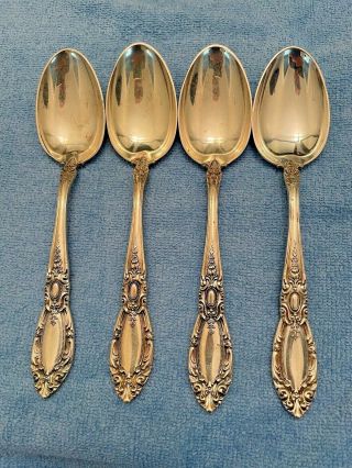 Four King Richard Sterling Silver Desert/oval Soup Spoons By Towle