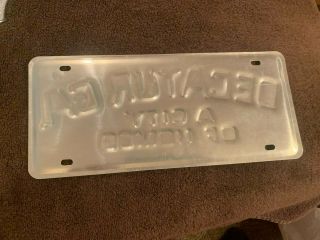 Vintage Decatur Georgia Metal Booster License Plate Decatur Ga A City of Homes 3