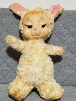 Vintage Rushton Rubber Face Stuffed Plush Stuffed Rabbit Animal