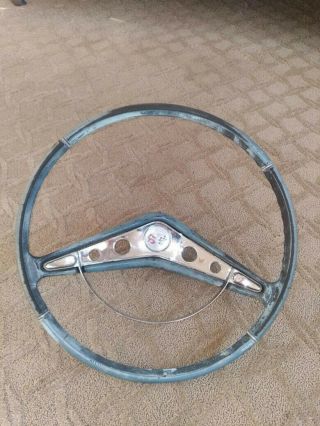 1959 - 60 Chevy Car Steering Wheel With Horn Button