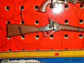 Vintage 60 ' s MARX TOYS THE BLUE AND GRAY CIVIL WAR MINIATURE Cap Gun CAVALRY SET 3