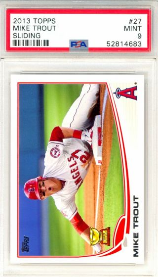 2013 Topps Mike Trout Rookie Cup Sliding 27 Psa 9 Angels