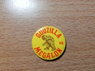 Vintage Godzilla Vs Megalon Movie Promotion Pin Pinback Button 1 1/2 Inch