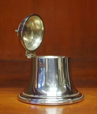 LOVELY ANTIQUE SILVER BELL SHAPED INKWELL - BIRMINGHAM 1911 2