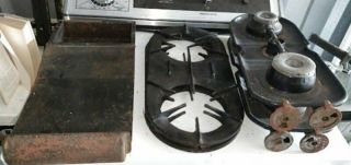 Antique Vintage Magic Chef 19 - L 1930 - 1940s Gas Stove Cast Iron Burner Grates Pan