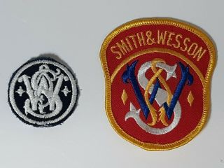 Vintage Smith & Wesson Firearms Embroidered Jacket Patch Also White Round Patch