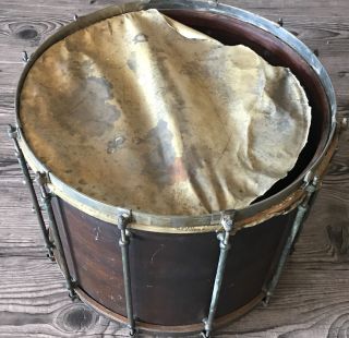 Vintage Antique 1920’s Wilson Brothers Bros Wood Snare Drum Chicago 16”x 12” Tom