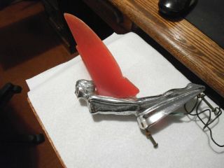 Vintage Packard Red Winged Goddess Automobile Hood Ornament
