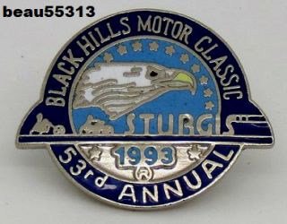 " Very Rare " Sturgis Chamber South Dakota 53rd Annual 1993 Rally Vest Pin