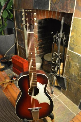 Vintage Silvertone Model 319 Parlor 3/4 Guitar W/ Gigbag Video