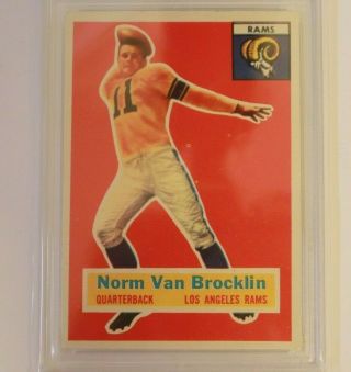 1956 Topps Football 6 Norm Van Brocklin Los Angeles Rams HOF PSA 8 3