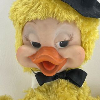 Vintage 15” Rushton ? Rubber Face Duck Stuffed Plush 1950s 2