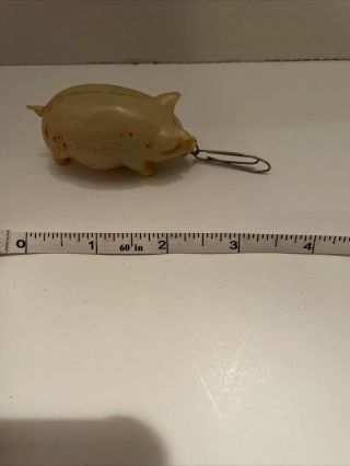 Vintage Celluloid Small Pig Tape Measure Collectible30 In Long