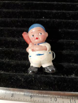 Vintage Celluloid Plastic Sewing Measuring Tape Baseball Player Made In Japan