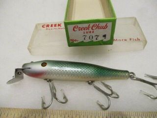Vintage Creek Chub Ccbco Pikie 707 Special,  Blue Mullet,  W/ Correct Box