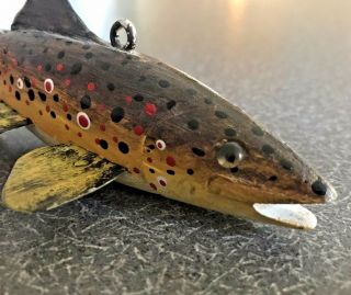 Arlen Svare Brown Trout Fish Decoy Minnesota Folk Art Ice Spear Lure