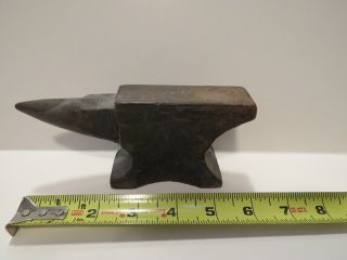 Vintage Miniature Cast Iron Anvil,  6 1/4 " Long,  3 Pounds