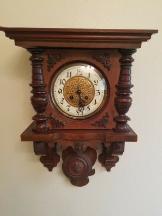 Antique Late 19th Century Kienzle German Pendulum Regulator Striking Wall Clock