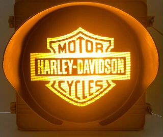 Harley Davidson Beer Sign Bar And Shield Man Cave Garage Light Led Yellow Hd