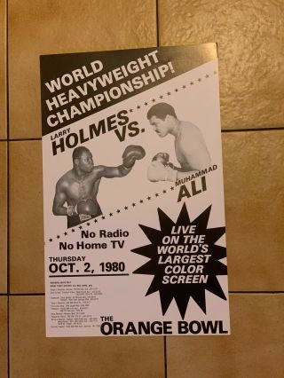 1980 Larry Holmes Vs.  Muhammad Ali Vintage Boxing Poster Condirion