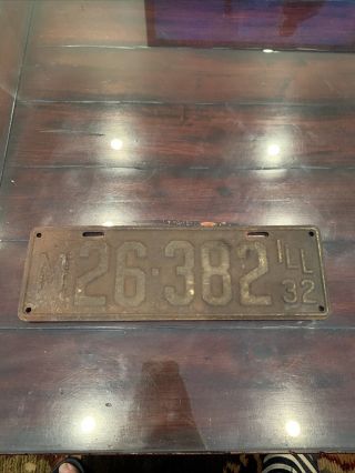 Vintage 1932 Illinois State Police License Plate Rare M Plate