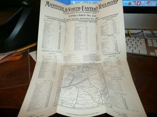 Manistee & North - Eastern Railroad Timecard No.  144 - 12/7/1919