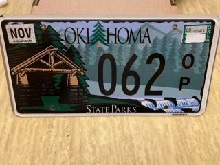 Oklahoma State Parks Specialty License Plate Tag Ok