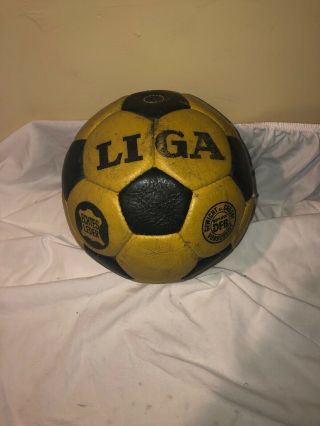 Old Real Antique Leather Soccer Ball Football Vintage Fussball Liga Gemass Dfb