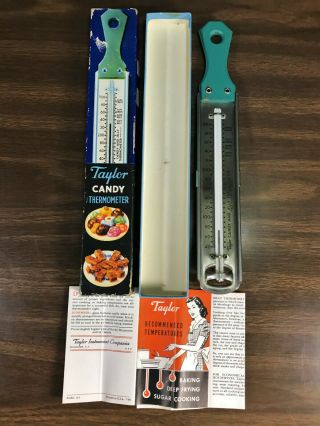 Vintage 1950s Taylor Candy Thermometer No.  5908 With Instructions & Box Vgc